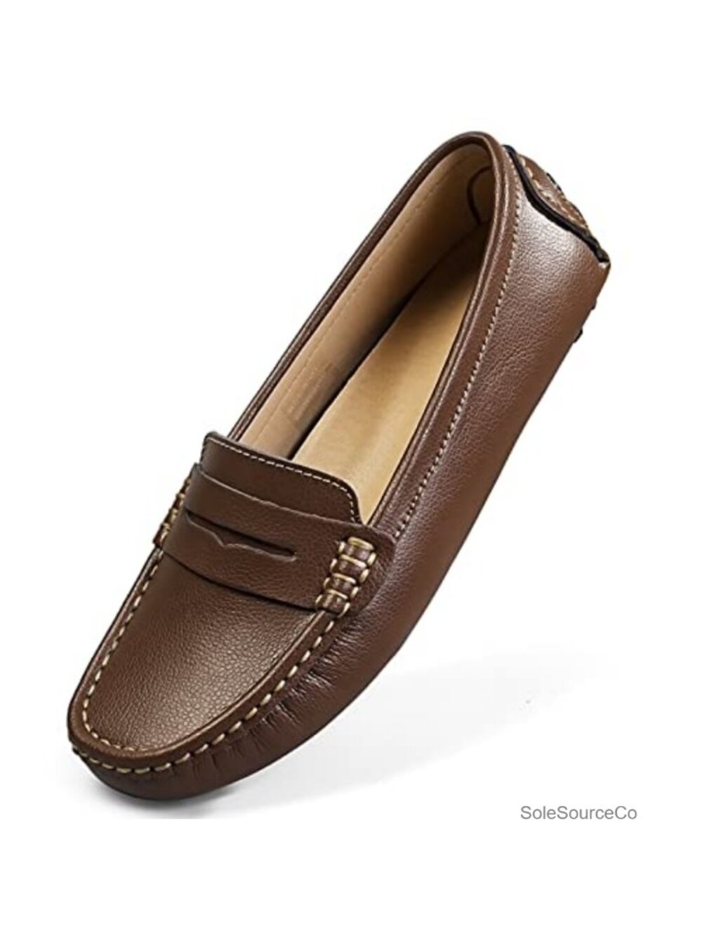 Handmade Genuine Leather Penny Loafers Slip-On Comfort Walking Flats